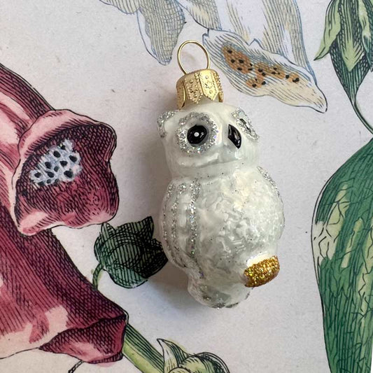 Owl ornament, Icy white