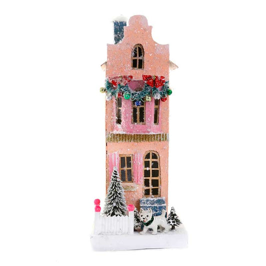 Pink townhouse Christmas House