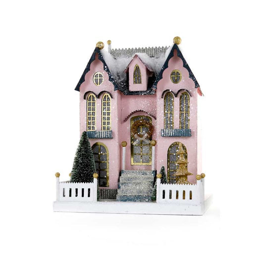 Pastel pink manor Christmas House