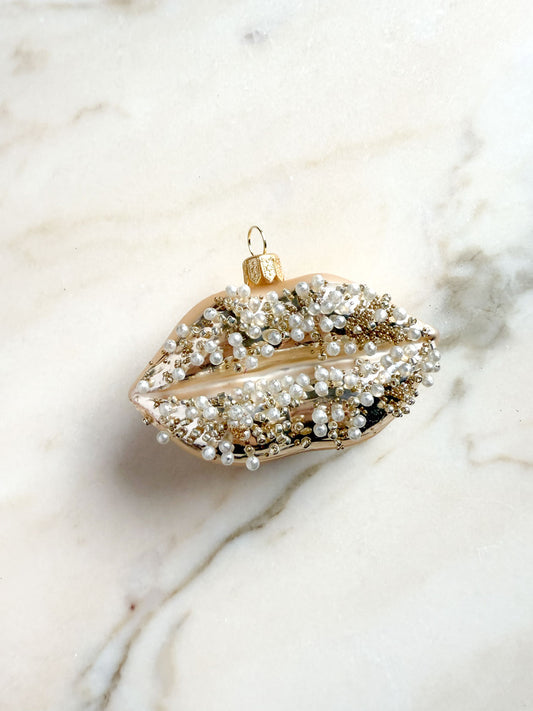 Gold Lips Ornament