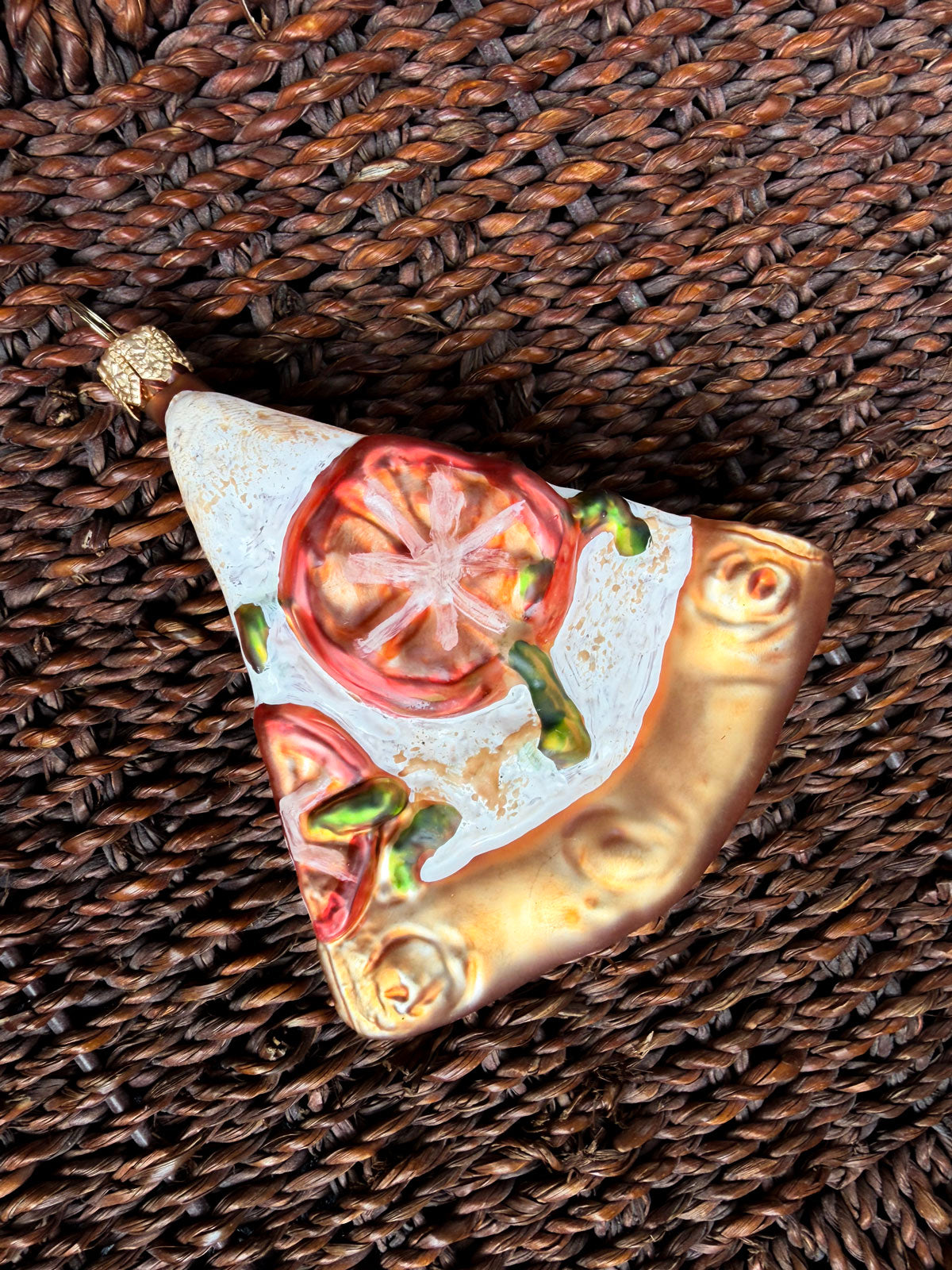 Pizza Slice Glass Ornament