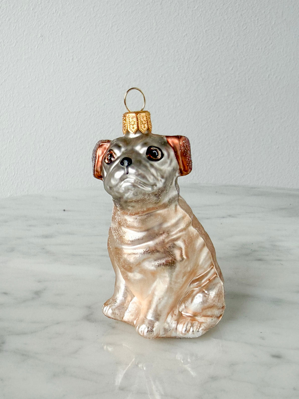 Pug Glass Ornament