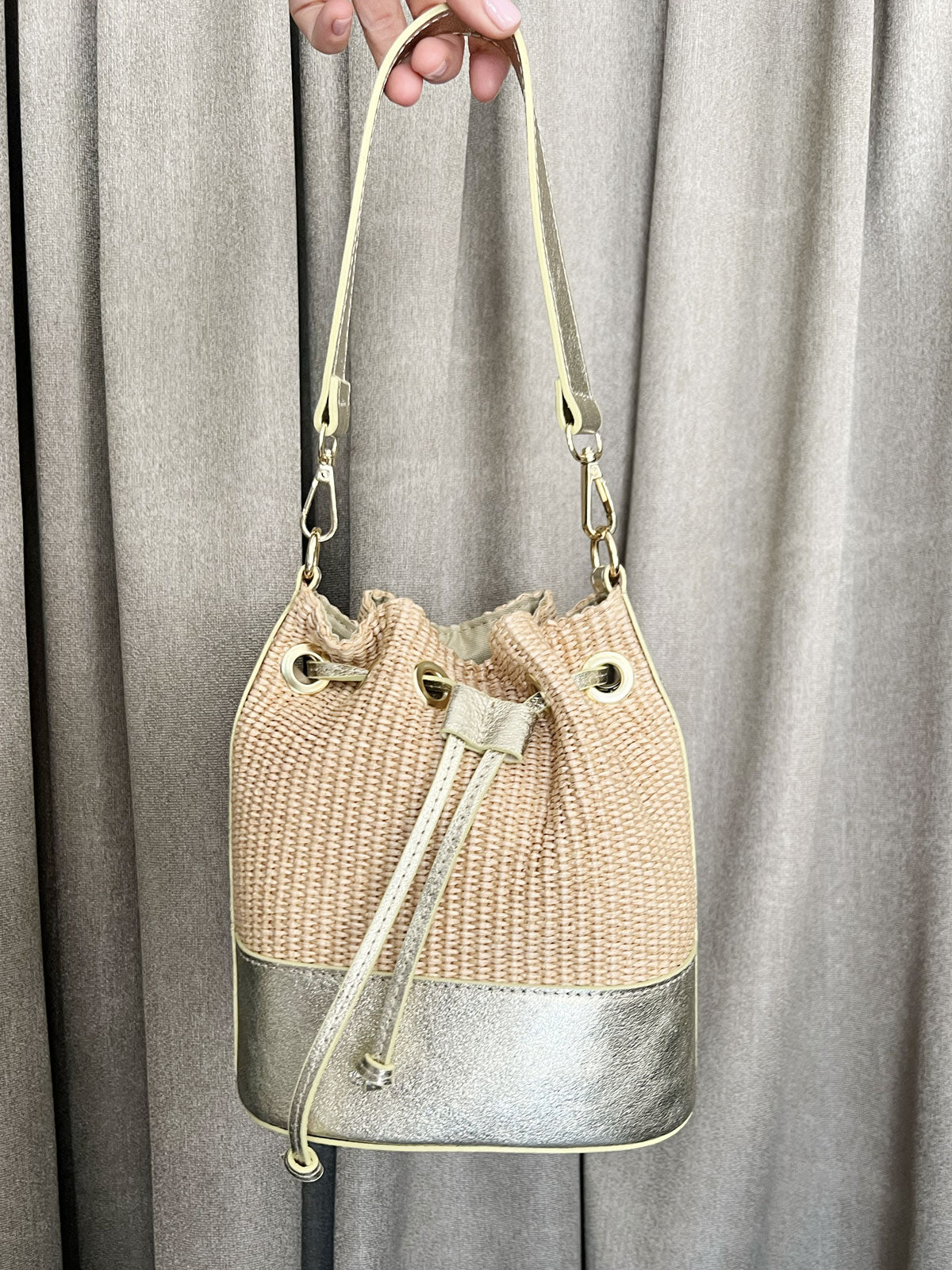 Raffia bag Gold