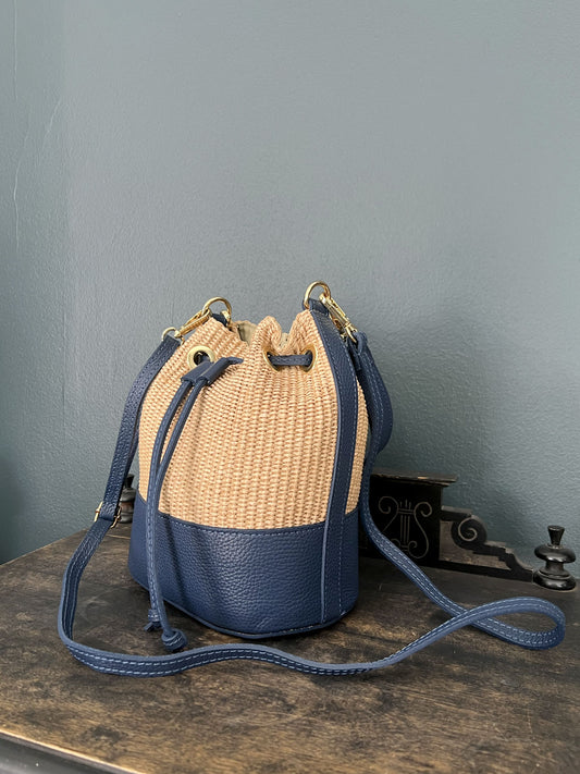 Raffia bag navy