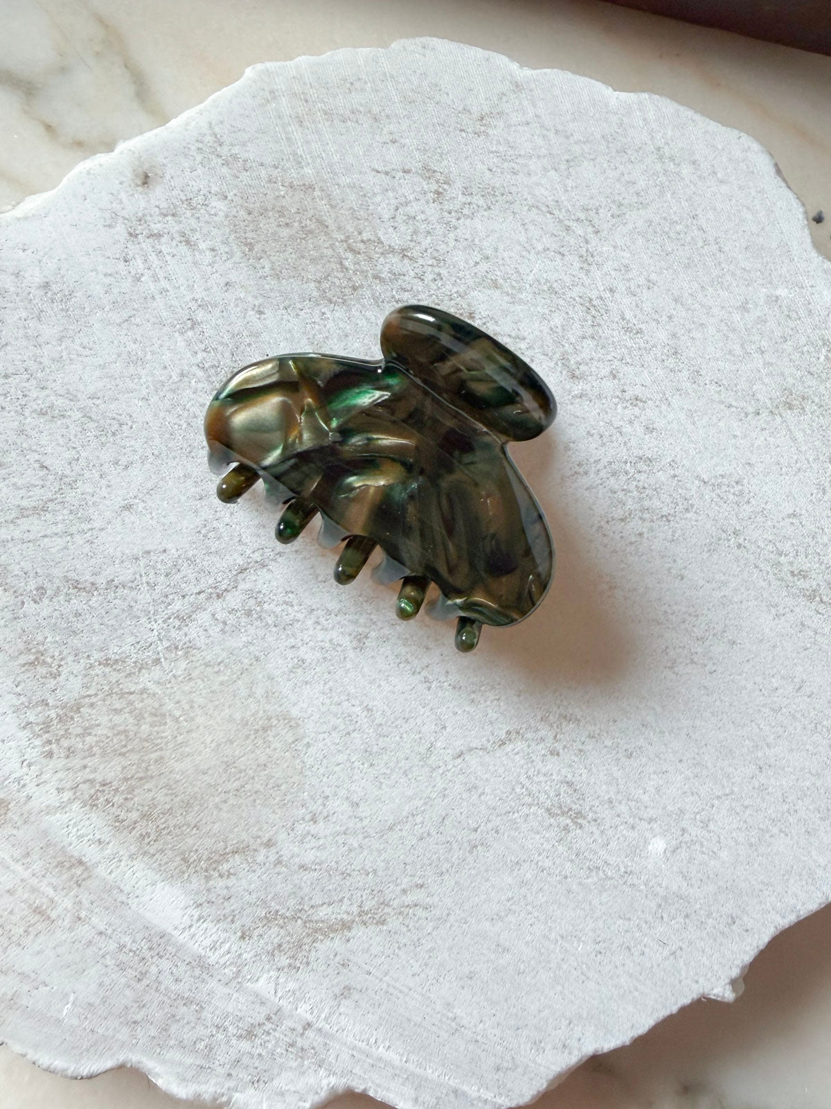 Simone Hair Claw - Forest marble