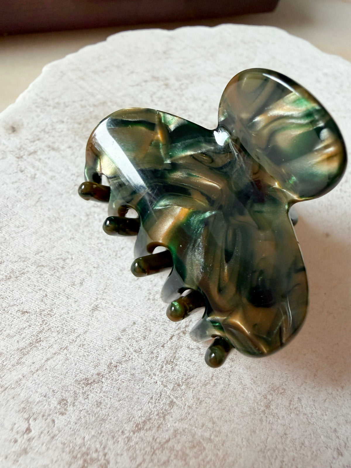 Simone Hair Claw - Forest marble