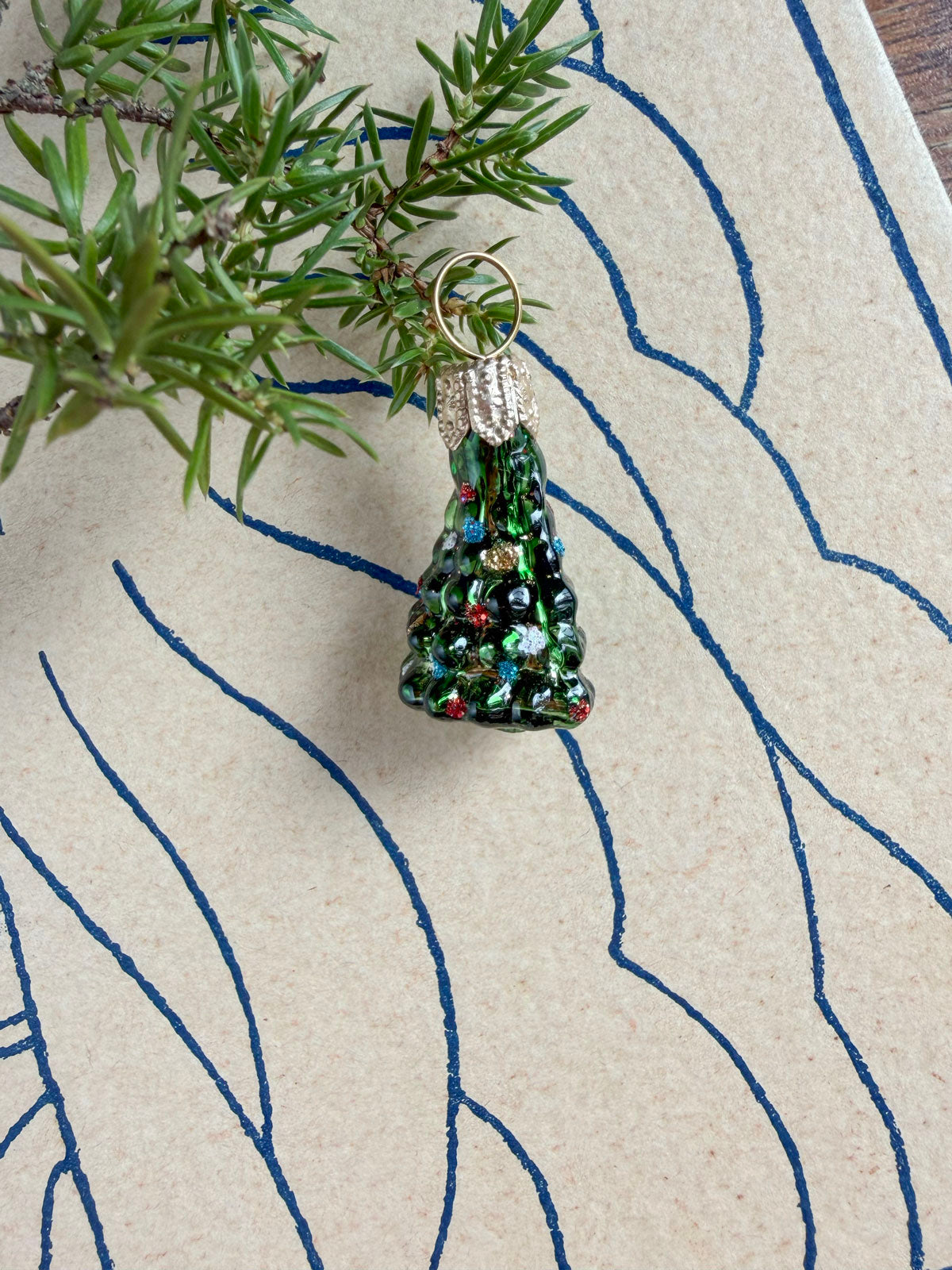 Mini Christmas Tree Glass Ornament