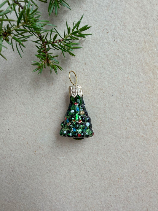 Mini Christmas Tree Glass Ornament