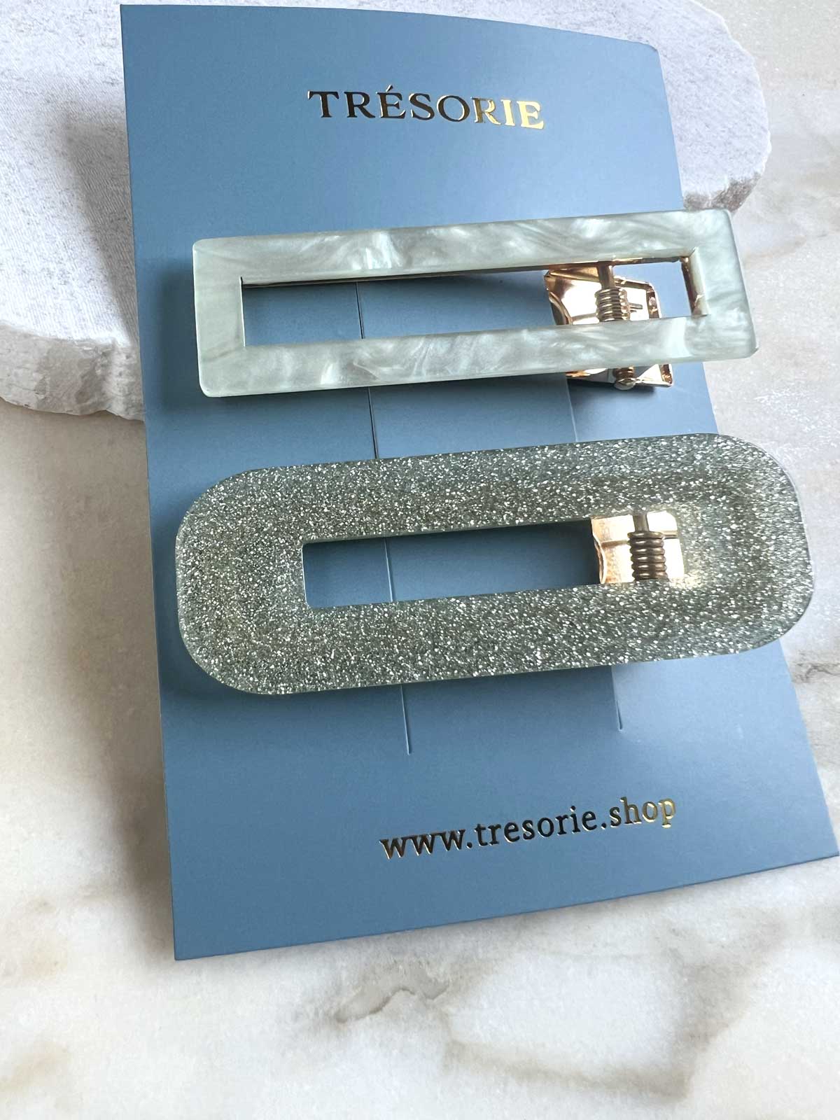 Hair clip sage glitter