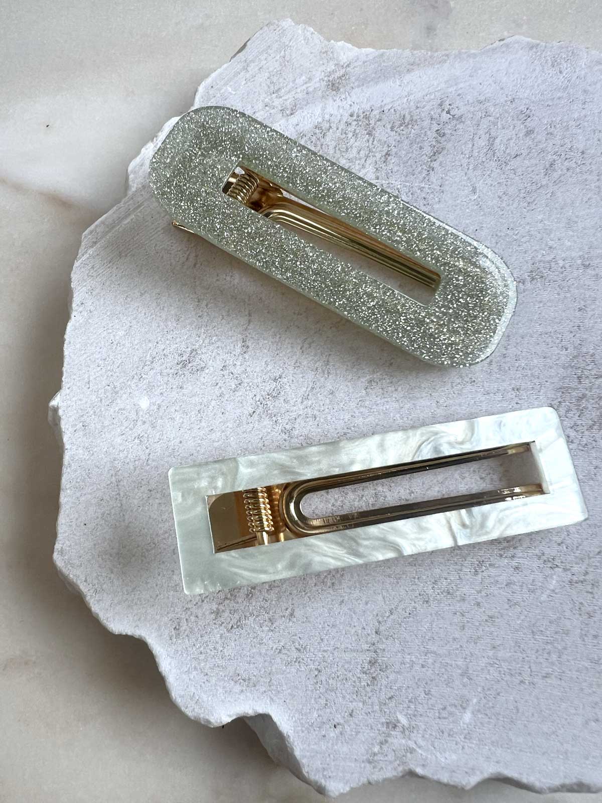 Hair clip sage glitter