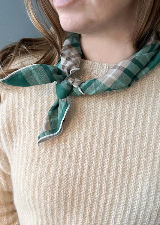 Veil Scarf - Moss check