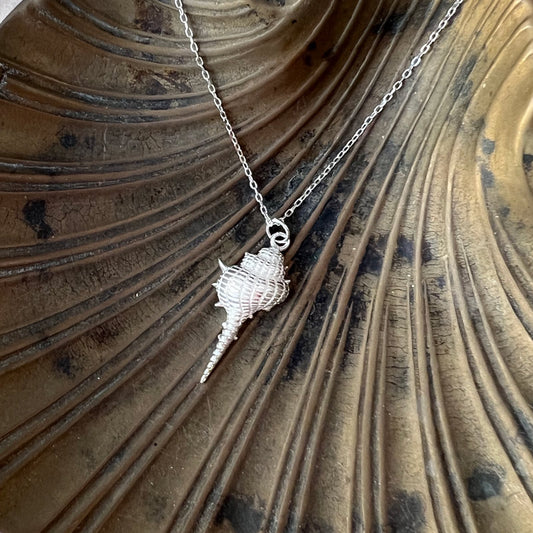 Silver shell necklace