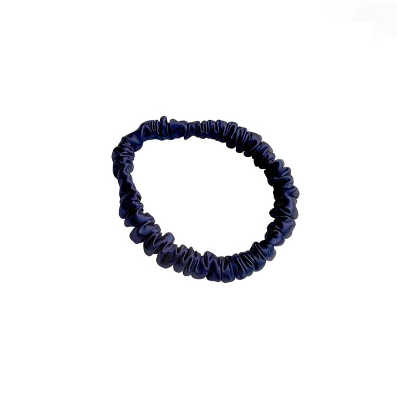 Aurora silk scrunchie navy blue