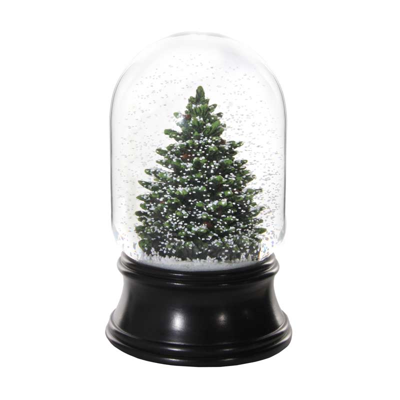 Snow globe music box green tree