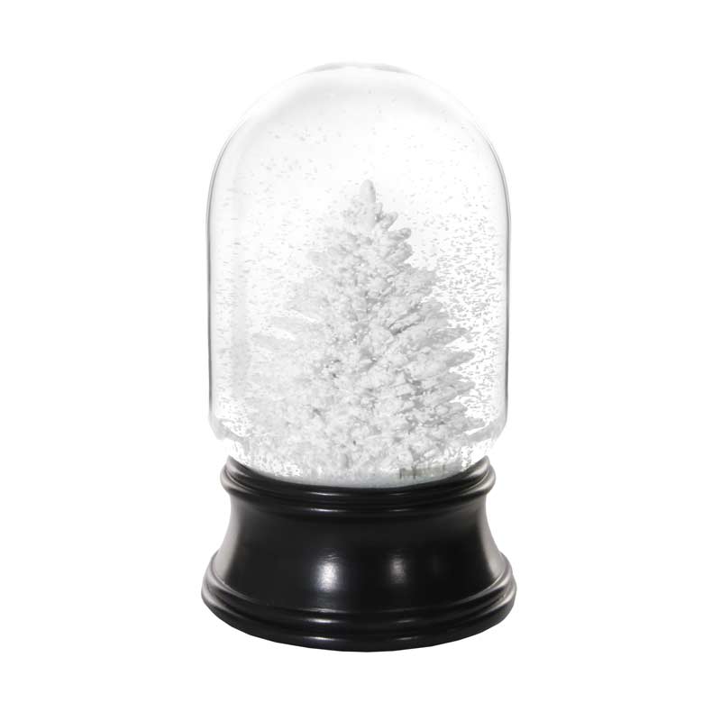 Snow globe music box white tree