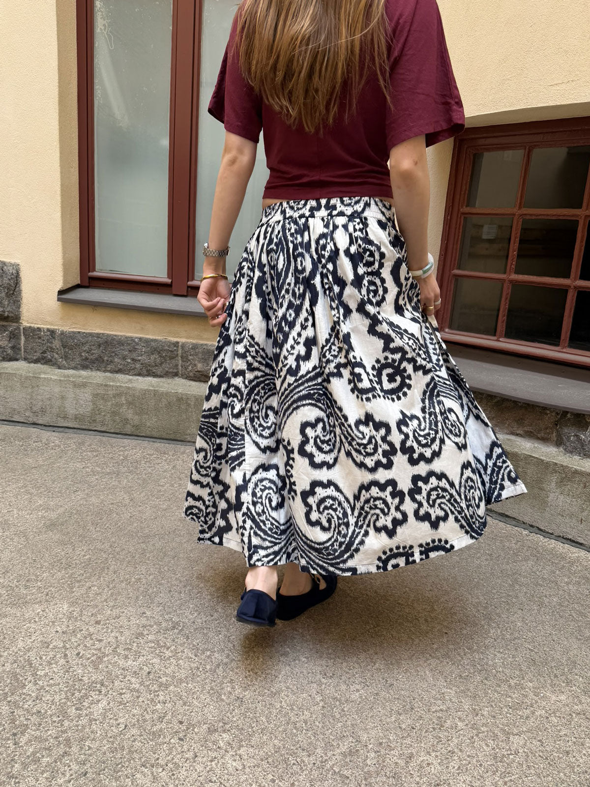 Trésorie summer skirt Ink blue ikat