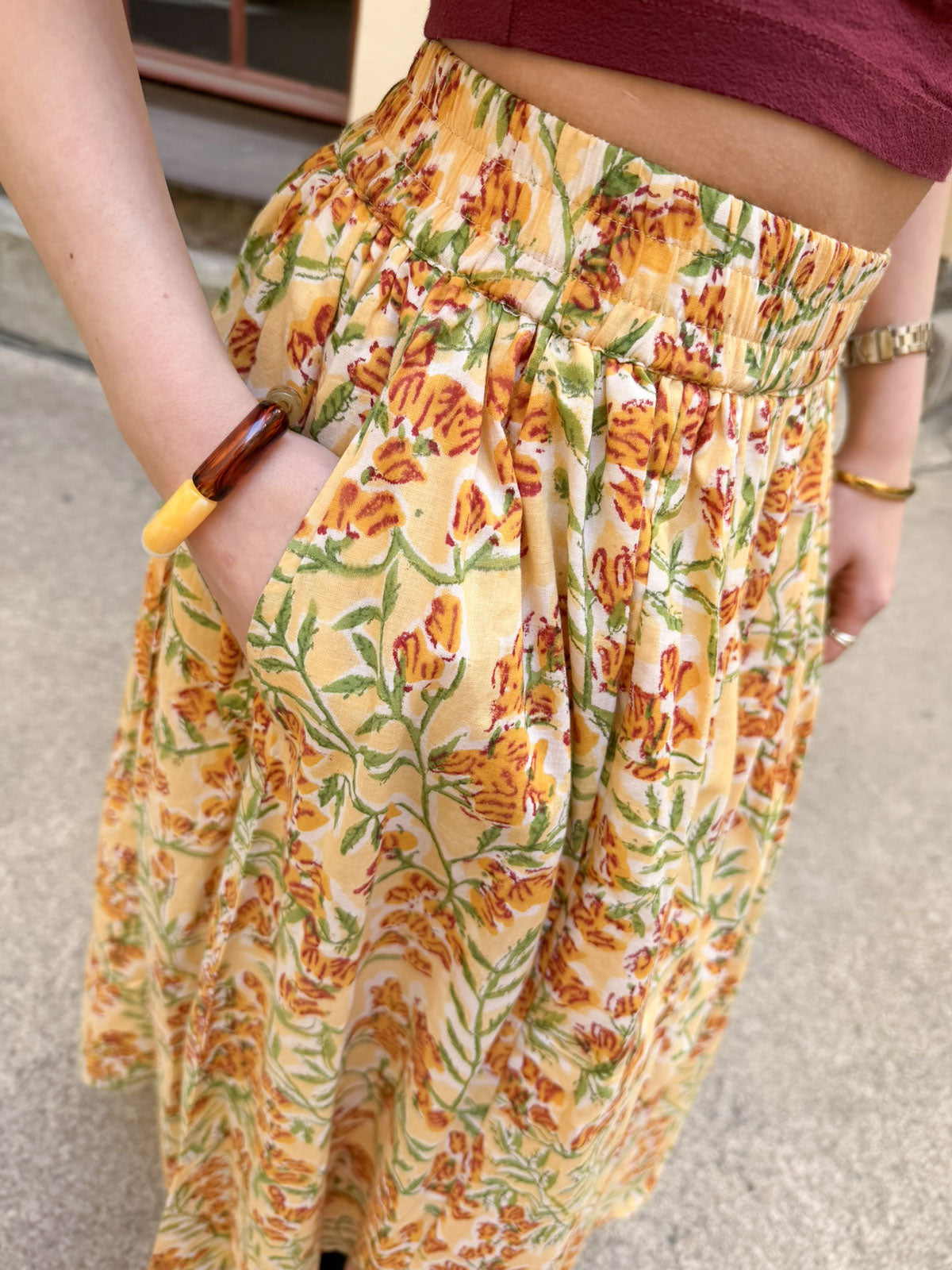 Trésorie summer skirt wheat yellow