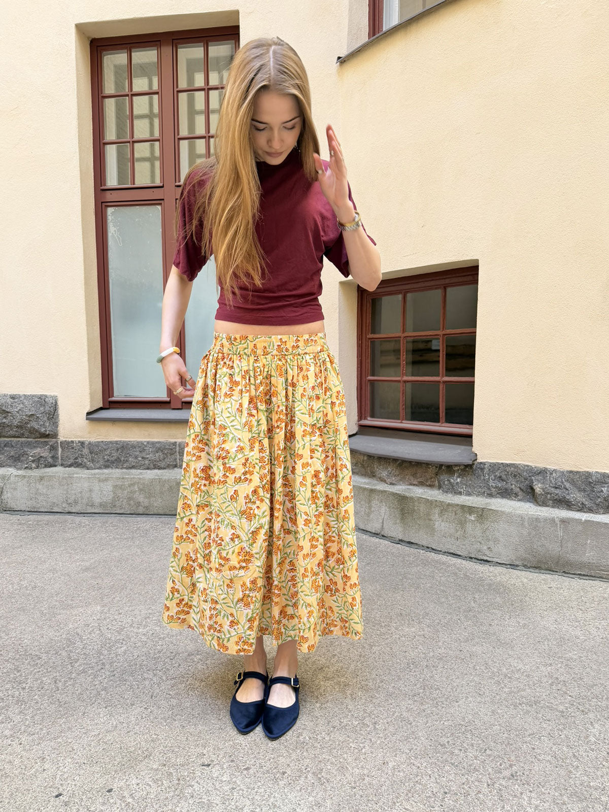 Trésorie summer skirt wheat yellow