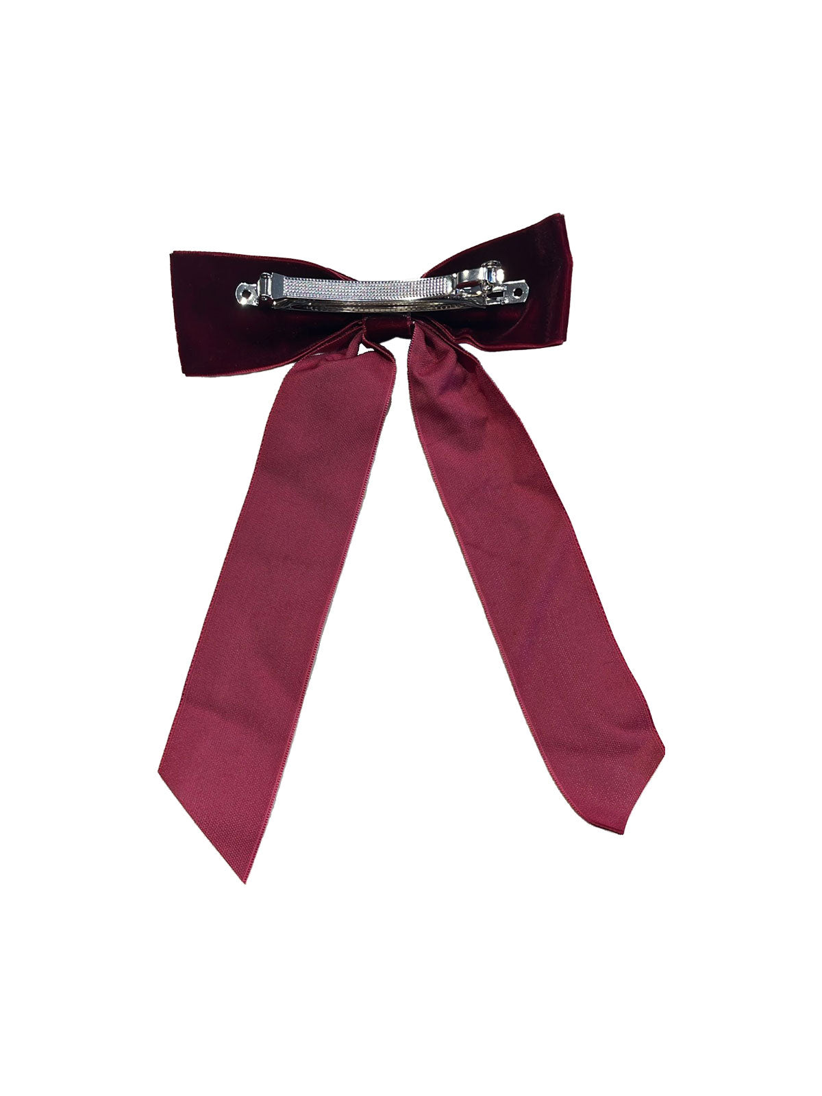 Tessa velvet bow barrette ivory