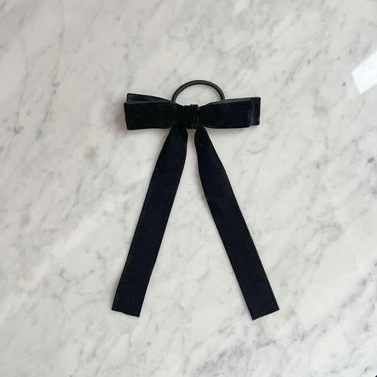 Tessa bow hair tie black