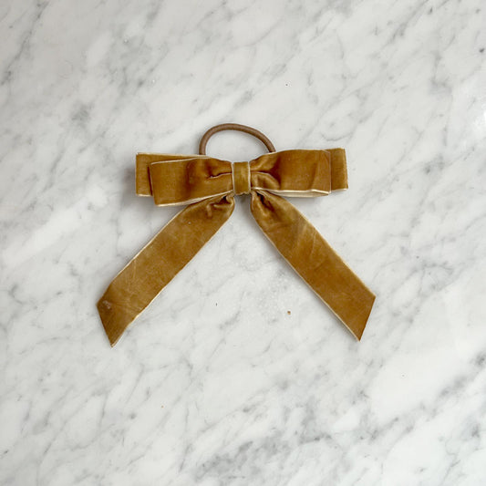 Tessa bow hair tie mustard