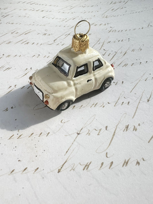 Small Cream Car Ornament