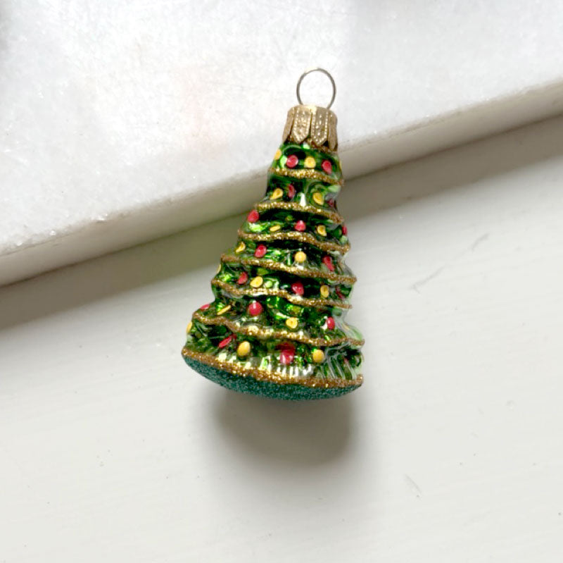 Glass Christmas tree ornament shiny green