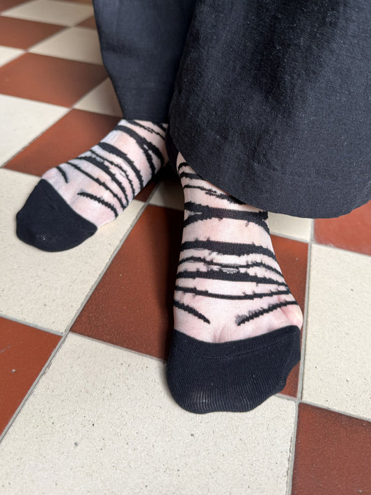 Jacquard Mesh Socks Zebra