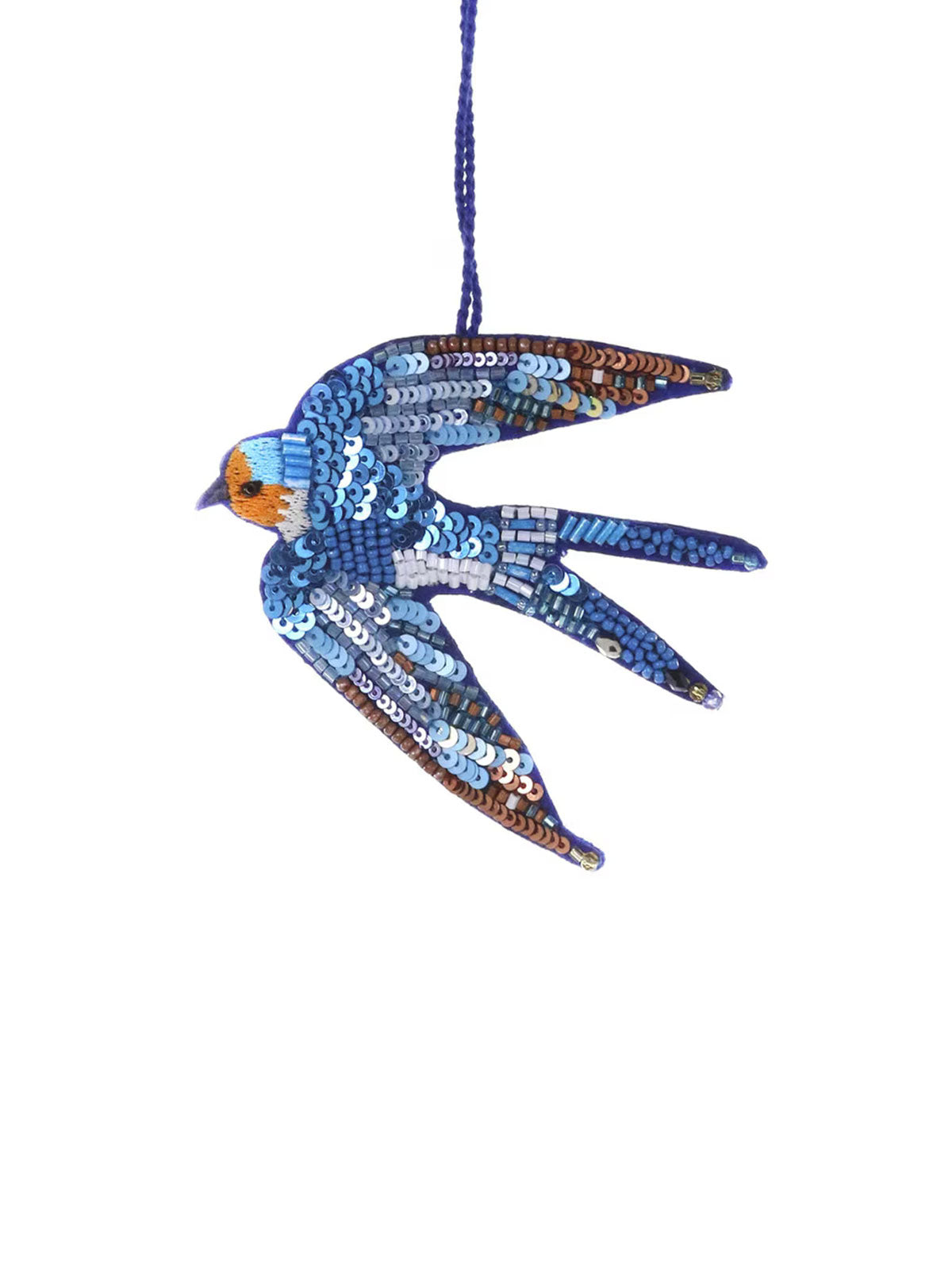 Sequin swallow ornament