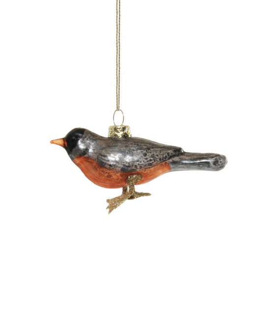 Glass Robin Bird Ornament
