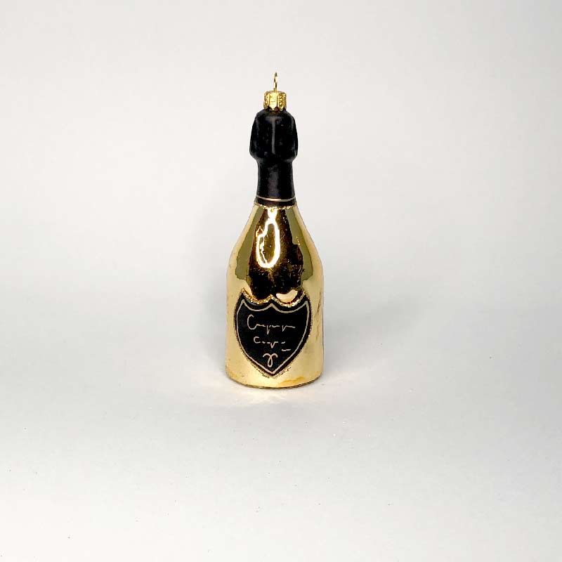 Champagne bottle ornament, Gold