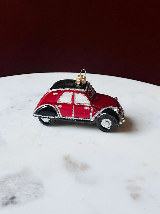 Red Citroen 2CV car ornament