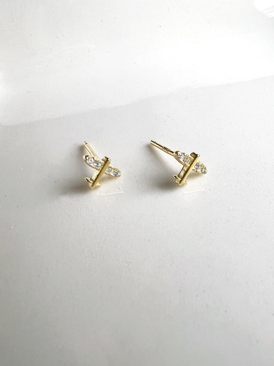 Aviator earring gold