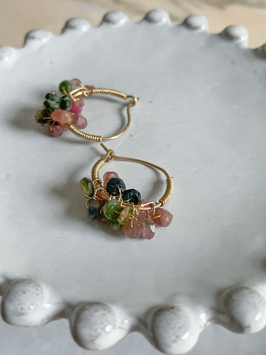 Gemstone Bouquet Earring Tourmaline