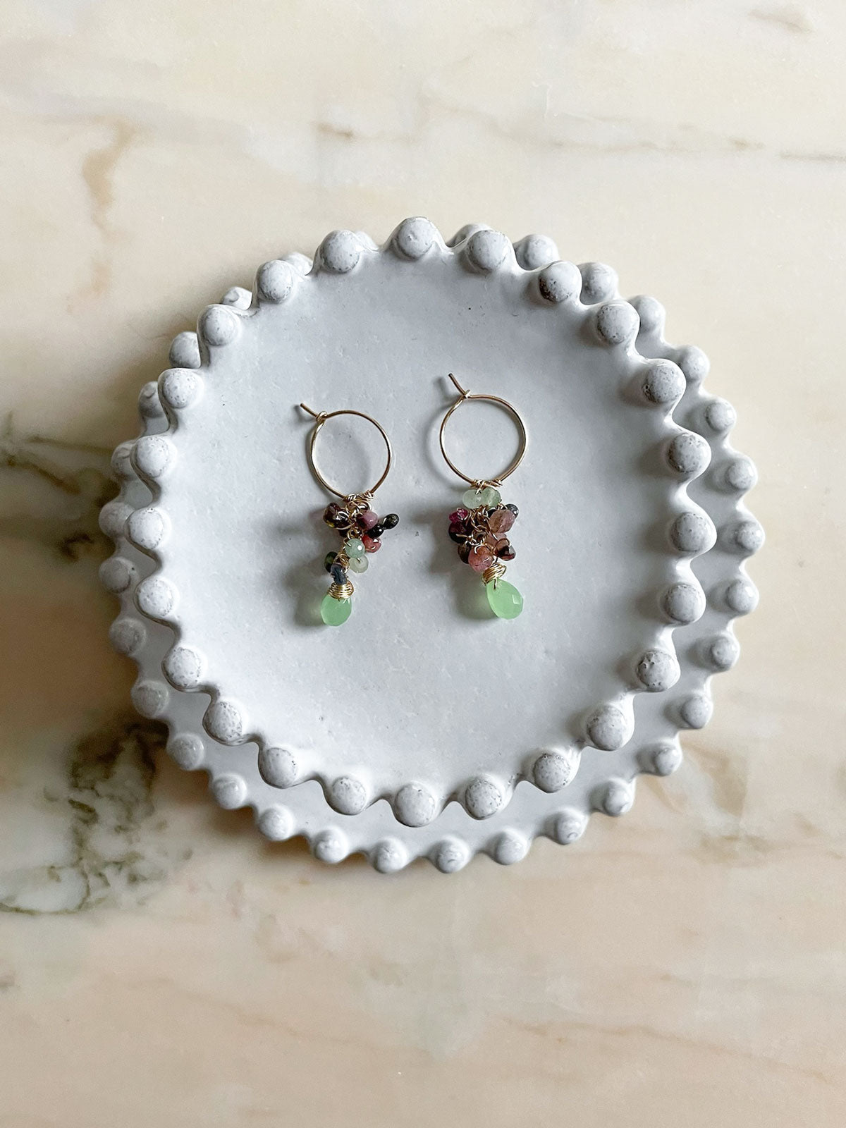Gemstone Cluster Earring Tourmaline