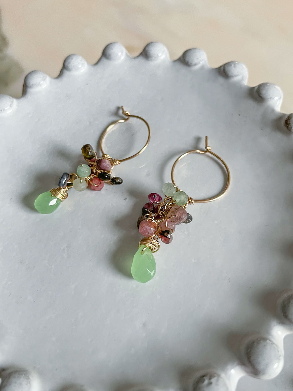 Gemstone Cluster Earring Tourmaline