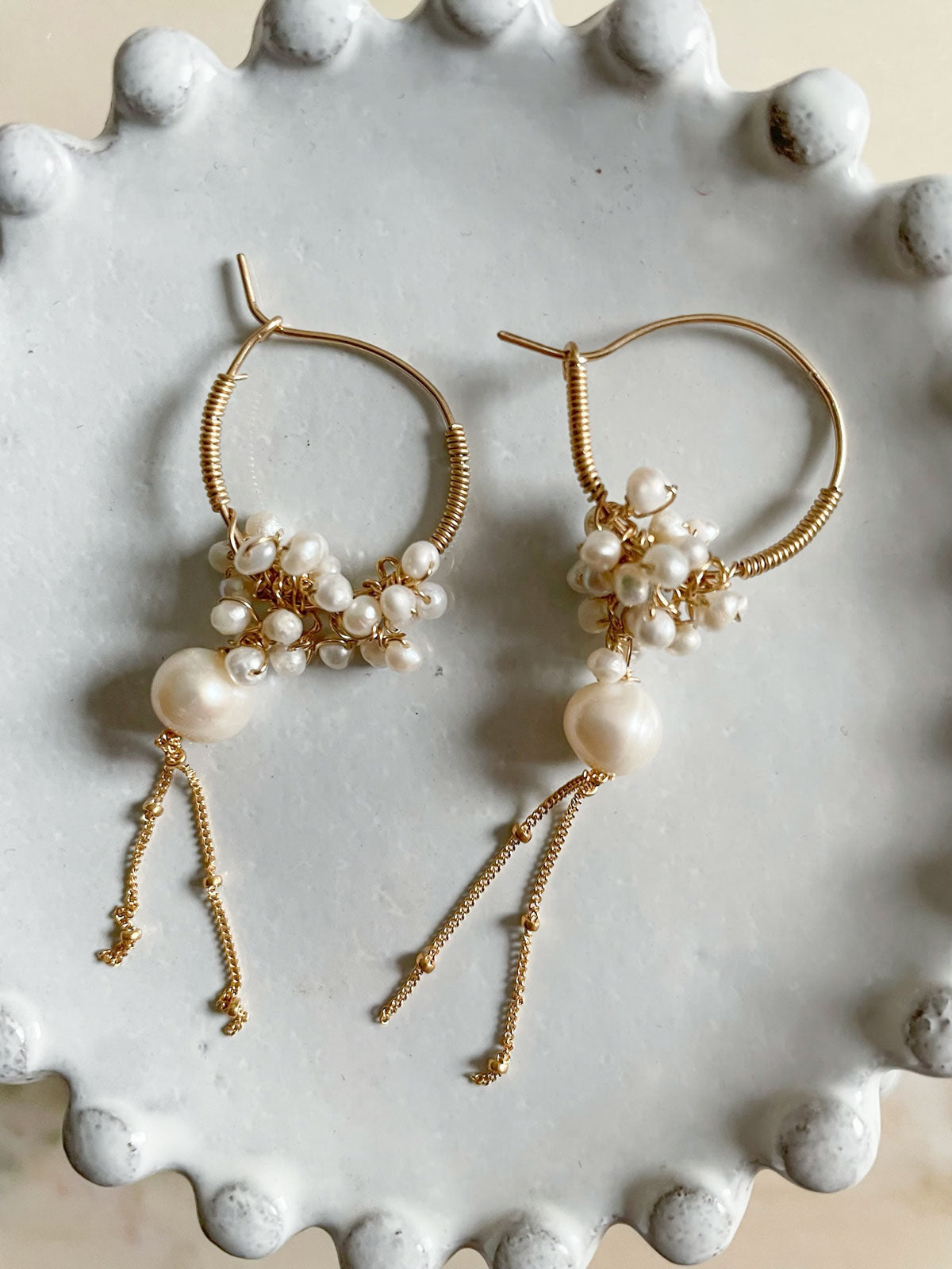 Gemstone Gipsy Earring Pearl