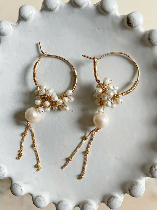 Gemstone Gipsy Earring Pearl