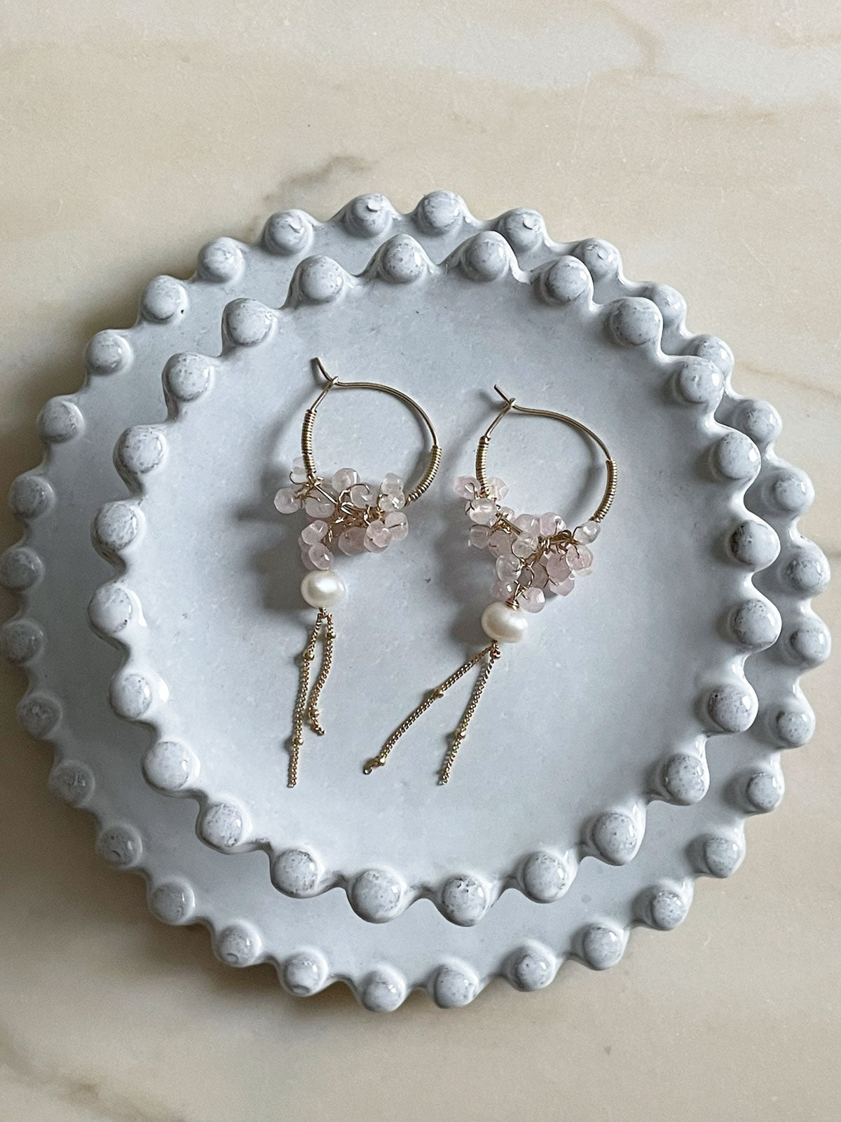 Gemstone Gipsy Earring Rose Quartz