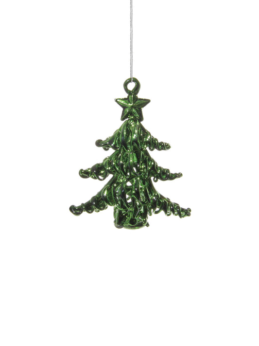 Dark Green Glass Tree Ornament