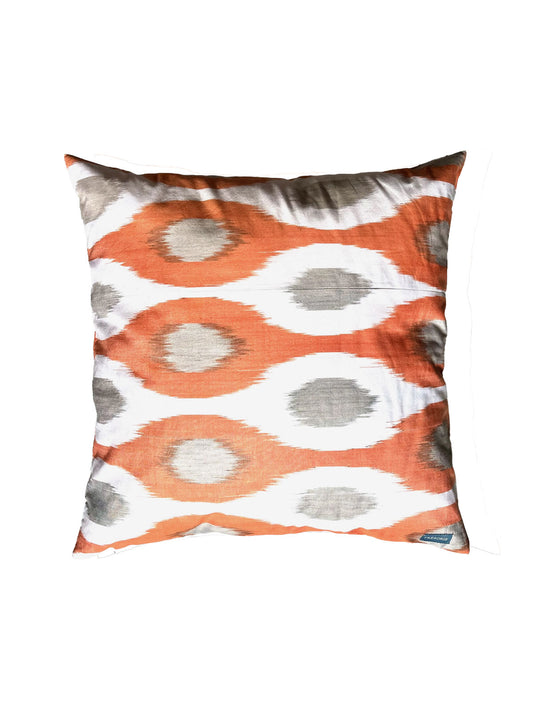 Ikat cushion cover orange - gray 40 x 40 cm