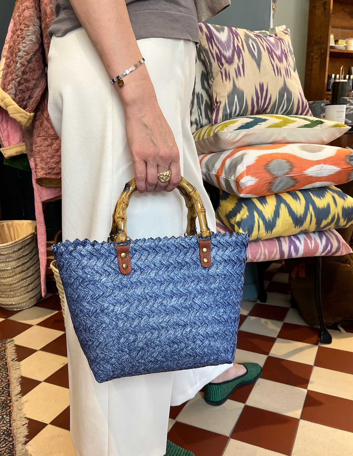 Island tote blue S