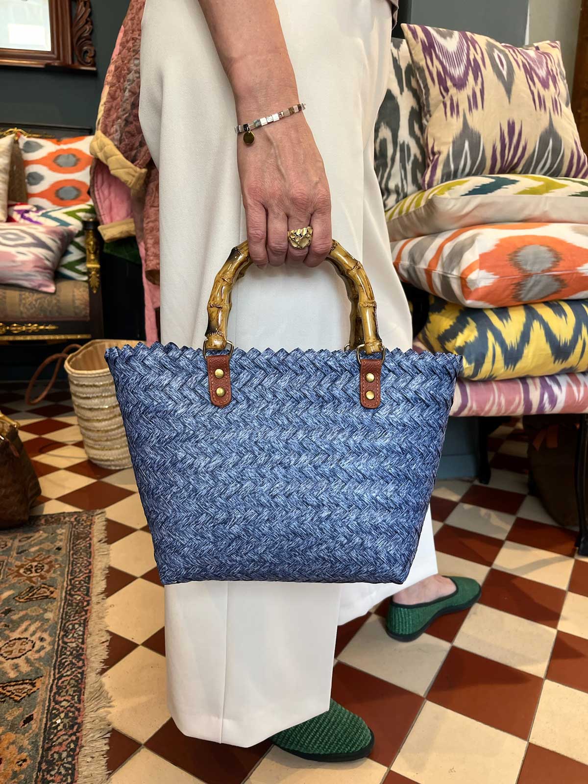 Island tote blue S