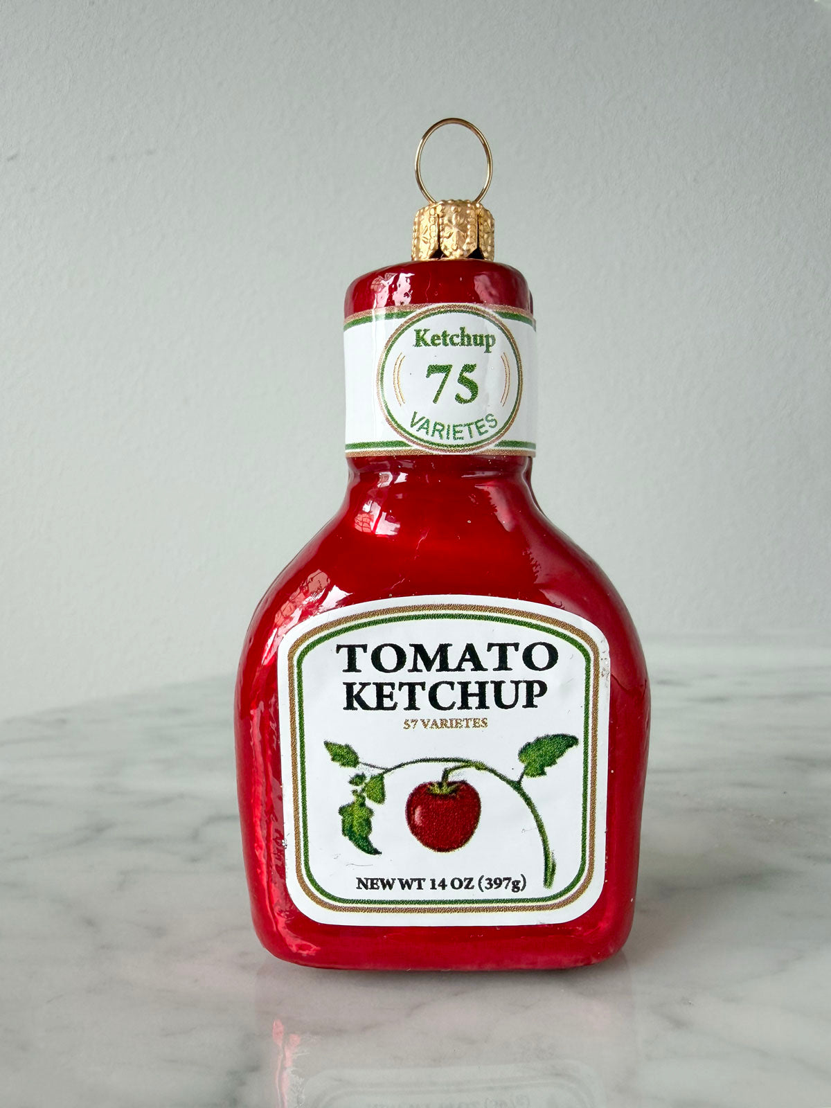 Ketchup Bottle Glass Ornament