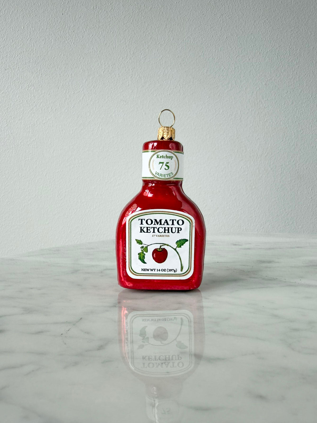 Ketchup Bottle Glass Ornament