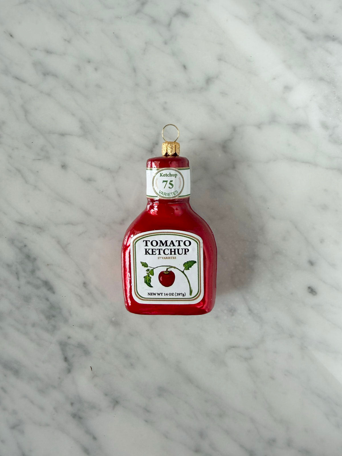 Ketchup Bottle Glass Ornament
