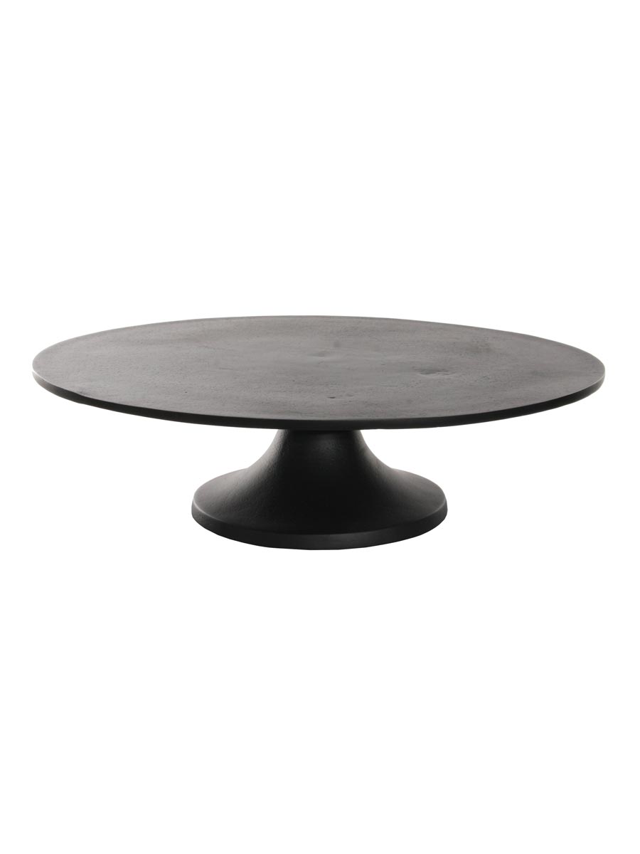 Large footed metal base black