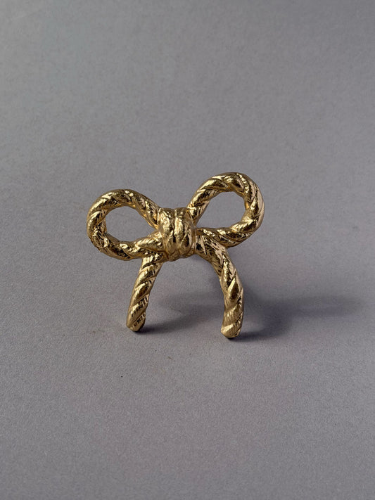 Cast iron knob rope bow gold