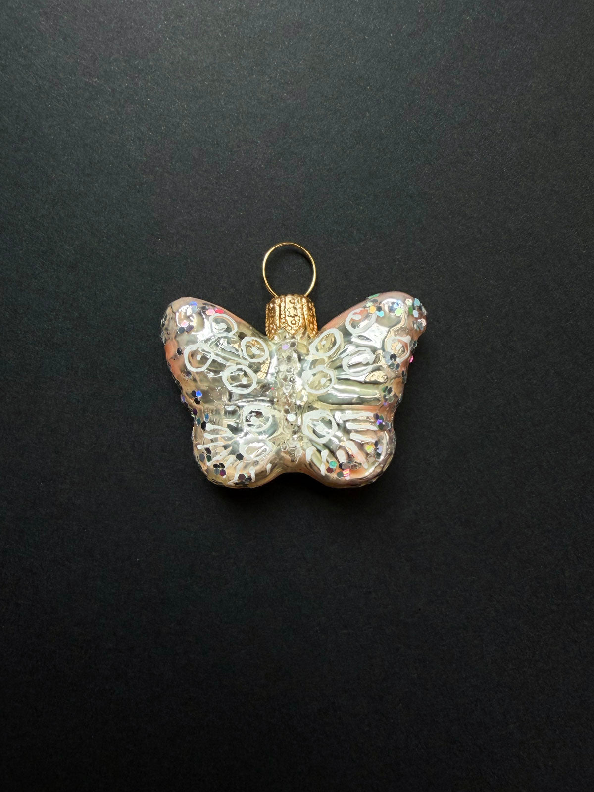 Pink Butterfly Glass Ornament
