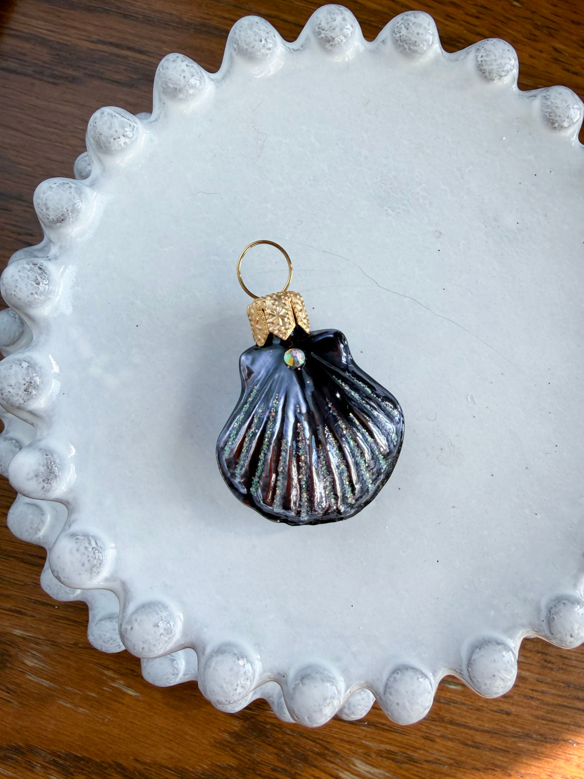 Purple Shell Glass Ornament